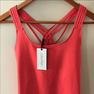 NWT Calvin Klein athletic tank lipstick pink.
